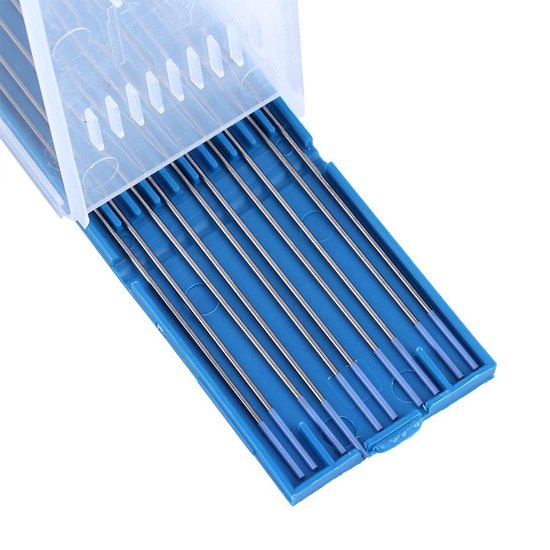 1. Lasaccessoires - Set van 10 stuks Tungsten Lanthanated Elektroden - Blauwe Tip 2. Tungsten Elektroden Set - 10 stuks 1.0/1.6/2.4mm - Blauwe Tip - Voor TIG Lassen