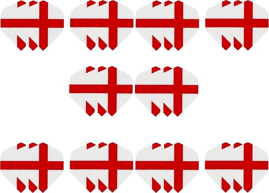 10 sets (30 stuks) Dragon dart St. George Cross - dartflight - flights van Pentathlon
