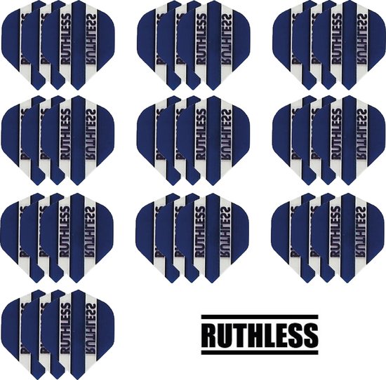 10 Sets (30 stuks) Ruthless flights Multipack - Blauw - darts flights van Ruthless