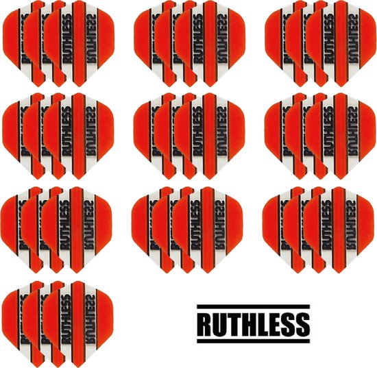 10 Sets (30 stuks) Ruthless flights Multipack - Oranje - darts flights - Cadeau van Ruthless