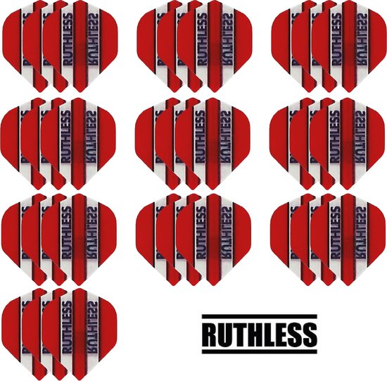 10 Sets (30 stuks) Ruthless flights Multipack - Rood - darts flights van Ruthless