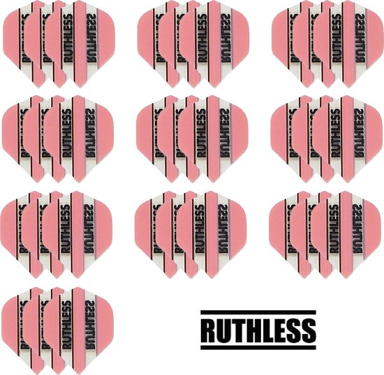 10 Sets (30 stuks) Ruthless flights Multipack - Roze Paneel - darts flights van Ruthless
