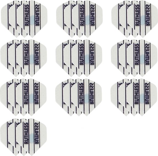 10 Sets (30 stuks) Ruthless flights Multipack - Wit - darts flights van Ruthless