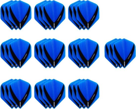 10 Sets (30 stuks) Stevige XS100 Vista - dart flights - Multipack - Aqua - blauw van XS100 Vista