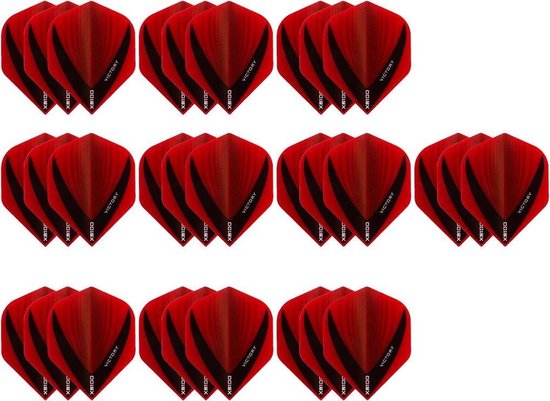 10 Sets (30 stuks) Stevige XS100 Vista - dart flights - Multipack - Rood van XS100 Vista