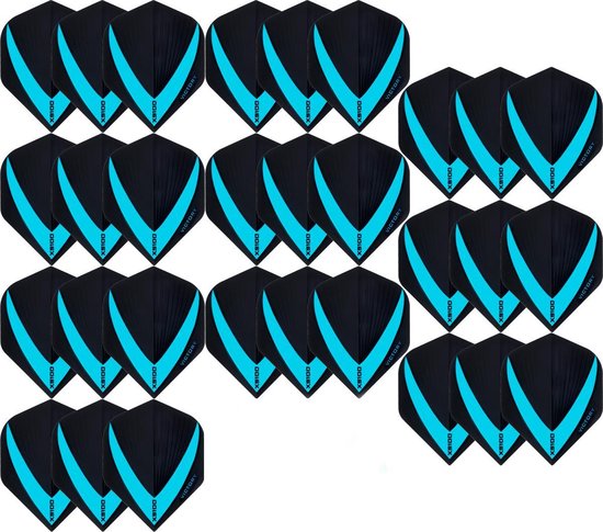 10 sets (30 stuks) Super Sterke Aquablauwe Vista-X - darts flights – van Shot!