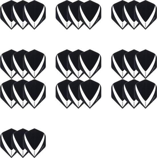 10 sets (30 stuks) Super Sterke - Wit/Clear - Vista-X - darts flights – van Vista-X