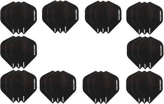 10 sets (30 stuks) Super Sterke Zwarte Poly XS100 - flights - dart flights van Bull's