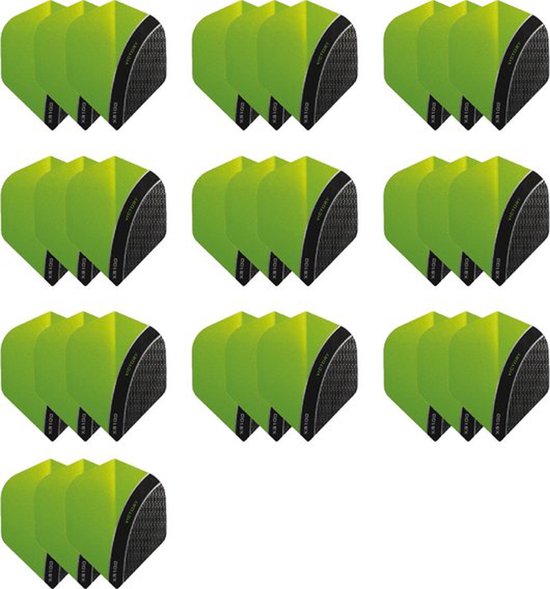10 - Sets XS100 Curve 100 micron flights - Groen van Harrows
