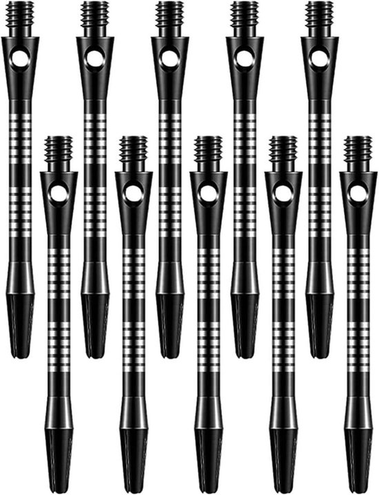 10x Zwarte Aluminium Dartshafts 2BA Universele Schroefdraad voor Steel en Soft Darts