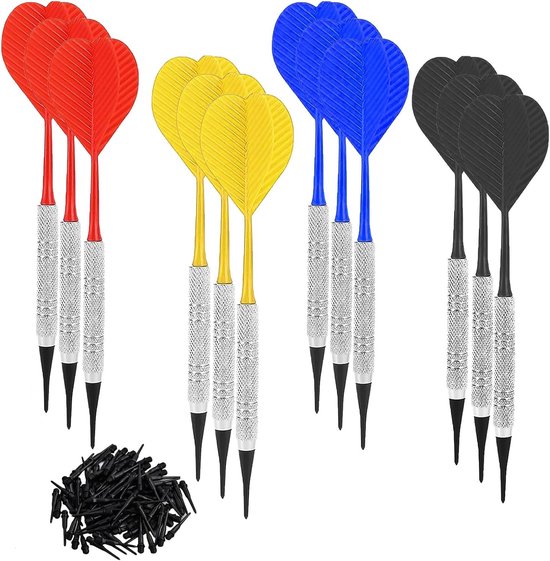 12 Stuks Soft Dartpijlen Set met 100 Reservepunten - Geschikt voor Elektronisch Dartbord