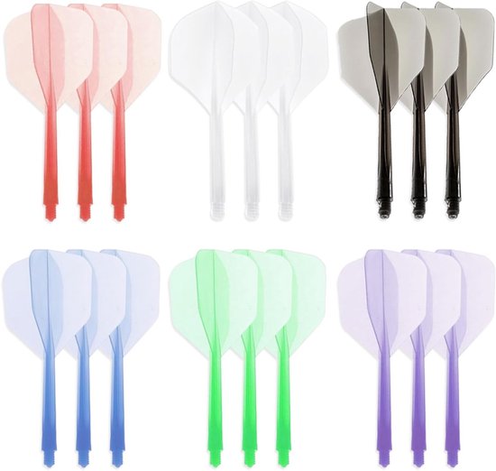 18-delige geïntegreerde dart schacht en vleugels set - Darts accessoires met 2BA schroefdraad, dart shafts en vluchten in diverse kleuren