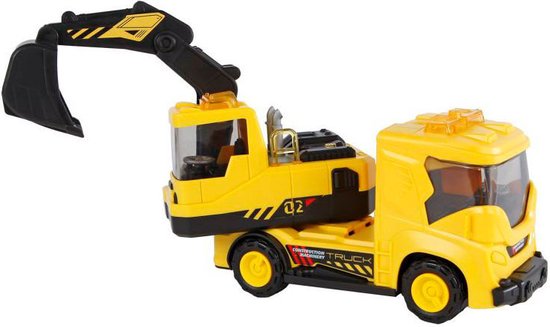 2-play Werkvoertuig Graafmachine Frictie met Licht en Geluid van 2-Play