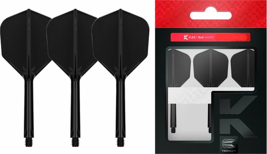 2 Sets Target K-Flex Black NO6 - Dart Flights - Intermediate van Merkloos