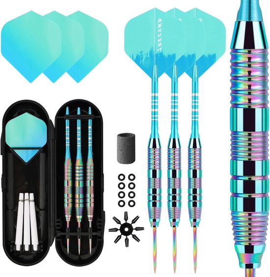 24 g professionele stalen dartpijlen met metalen punt - set van 3 met aluminium schacht van Winmau