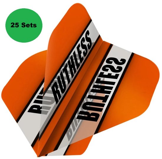 25 Sets (75 Stuks) Ruthless Flights Multipack - Oranje - Dart Flights van Merkloos