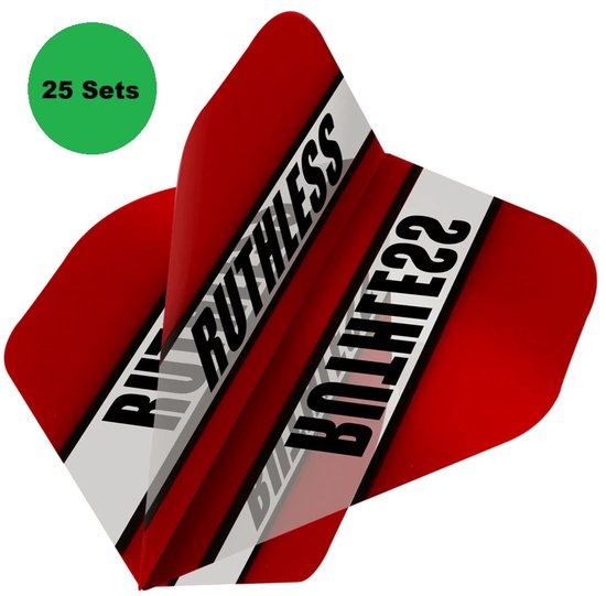25 Sets (75 Stuks) Ruthless Flights Multipack - Rood - Dart Flights van Merkloos