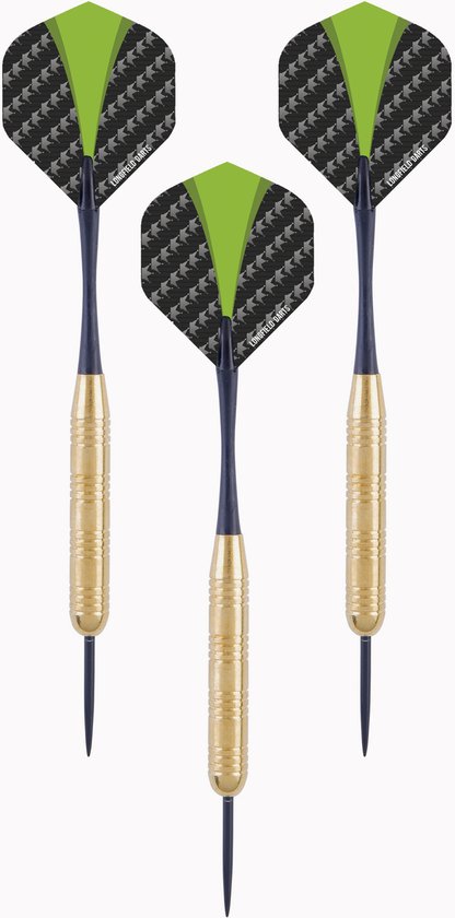 2x Set van 3 dartpijlen Longfield darts brass 24 grams - Darten/darts sport artikelen pijltjes messing - Kinderen/volwassenen van Longfield
