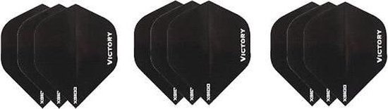 3 sets (9 stuks) Super Sterke Zwarte Poly XS100 - flights - dartflights van Datadart