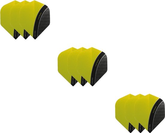 3 Sets (9 stuks) XS100 Curve flights Multipack - Geel van Winmau