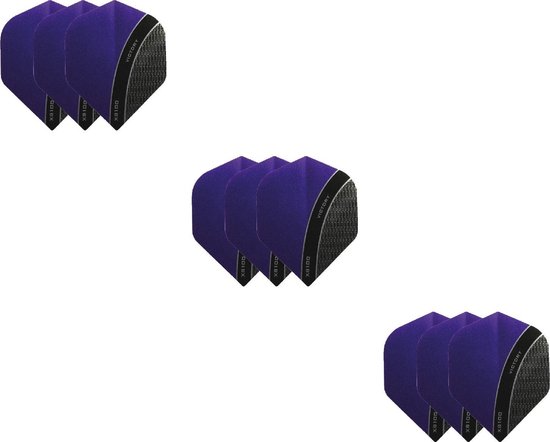 3 Sets (9 stuks) XS100 Curve flights Multipack - Paars van Winmau