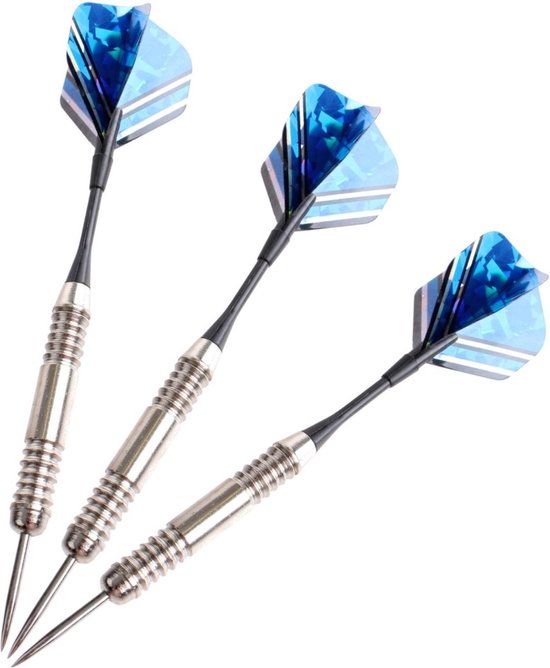 3 Stuks Dartpijlen – Darts - 24 gram - Metalic – Blauw - LOUZIR van LOUZIR