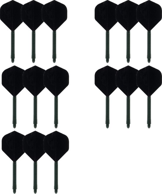 5 Twin Packs dartShafts - dartFlights Multipack - Zwart - Cadeau van Shot!