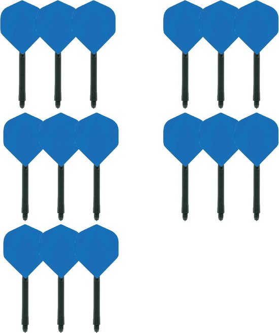 5 Twin Packs Shafts + Flights Multipack - Zwart Blauw van Harrows