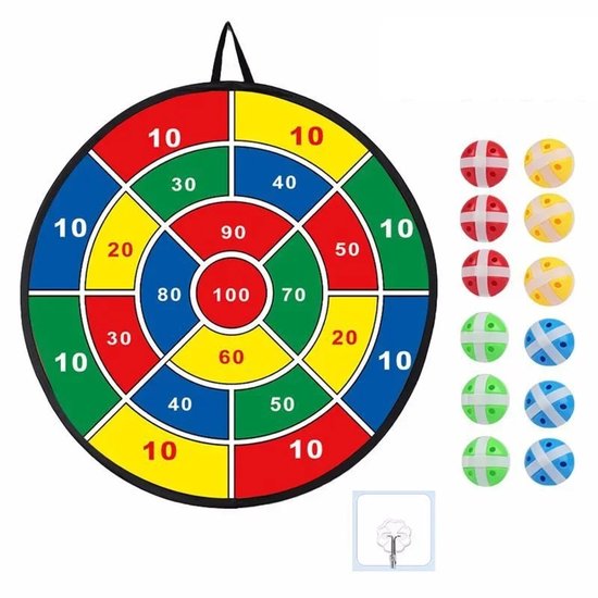 66CM Groot Kinder Dartbord met Sticky Ballen – Veilig Indoor & Outdoor Spel voor Jongens en Meisjes – Familie & Feest Speelgoed van Merkloos