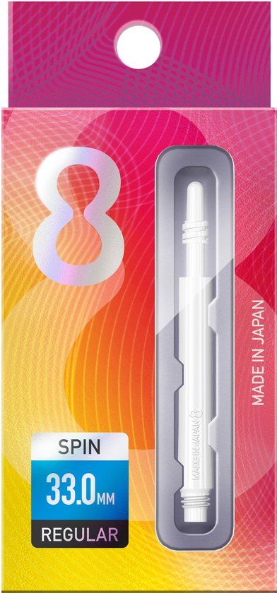 8 Flight Regular White Spin - Dart Shafts Inbetween