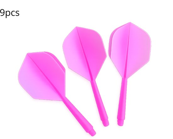 9 Stuks K-Flex Darts Flights & Shafts Roze – 2BA Flights – Duurzaam, Stabiel & Professioneel van Merkloos