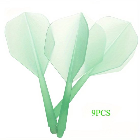 9 Stuks K-Flex Darts Groen – Transparante 2BA Flights – Duurzaam, Stabiel & Professioneel van Merkloos