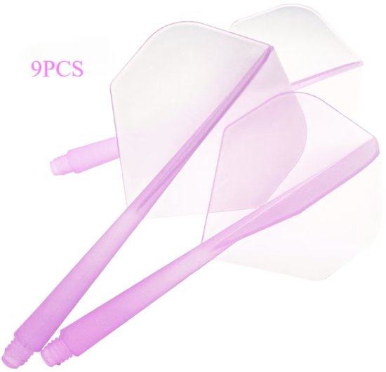 9 Stuks K-Flex Darts Paars – Transparante 2BA Flights – Duurzaam, Stabiel & Professioneel van Merkloos