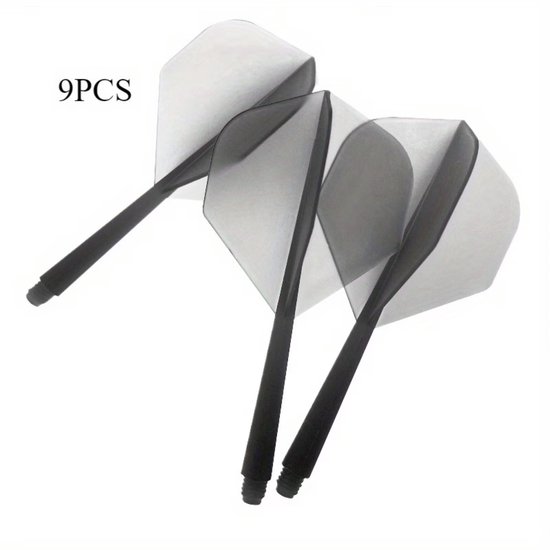 9 Stuks K-Flex Darts Zwart – Transparante 2BA Flights – Duurzaam, Stabiel & Professioneel van Merkloos