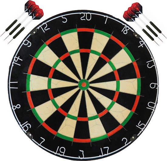 A-Merk BEST geteste dartbord bristle - dartbord - dartboard plus 2 sets - dartpijlen van A-merk