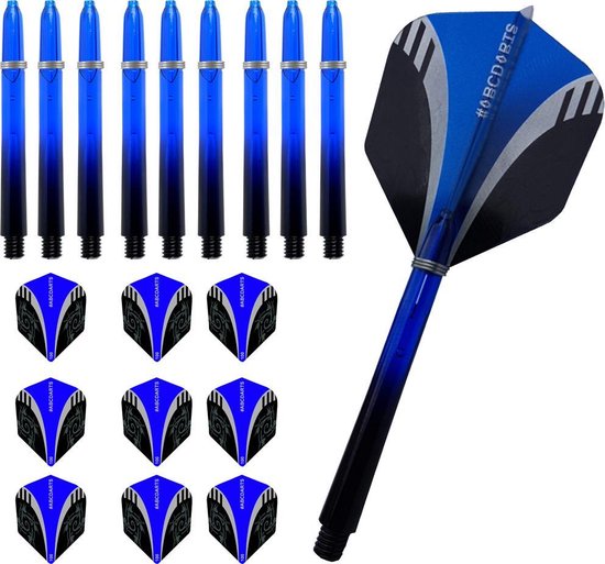ABC Dart - Dart Flights en Darts Shafts Medium - Tribal blauw - 3 sets van ABC Dart