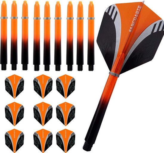 ABC Dart - Dart Flights en Darts Shafts Medium - Tribal oranje - 3 sets van ABC Dart