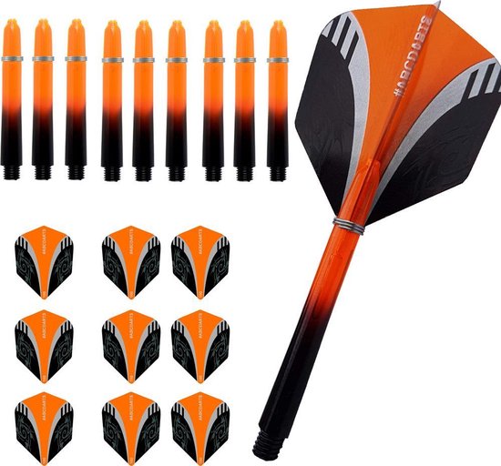 ABC Dart - Dart Flights en Darts Shafts Short - Tribal oranje - 3 sets van ABC Dart