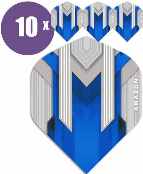 ABC Darts - Dart Flights - Amazon silver Blauw - 10 sets (30 st.) van ABC Darts