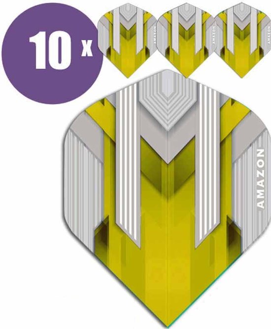 ABC Darts - Dart Flights - Amazon silver Geel - 10 sets (30 st.) van ABC Darts