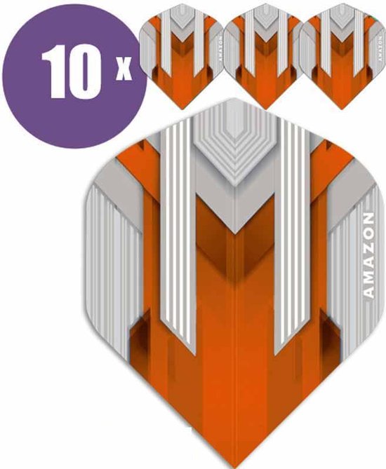 ABC Darts - Dart Flights - Amazon silver Oranje - 10 sets (30 st.) van ABC Darts