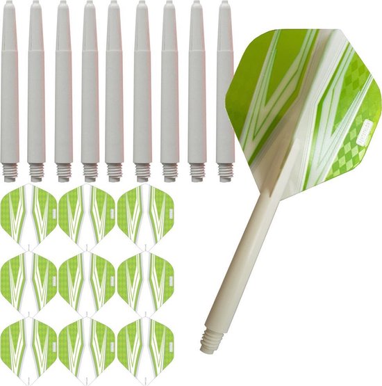 ABC Darts - Dart Flights en Dart Shafts - Pentathlon Spitfire Wit Groen - 3 sets van ABC Darts