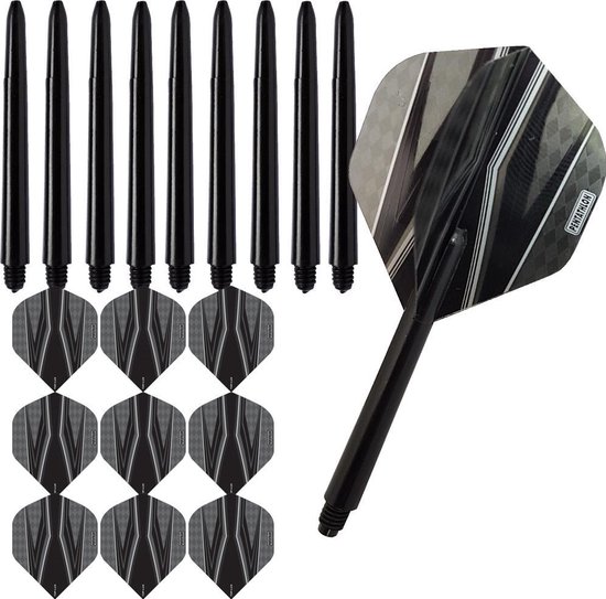 ABC Darts - Dart Flights en Dart Shafts - Pentathlon Spitfire Zwart - 3 sets van ABC Darts