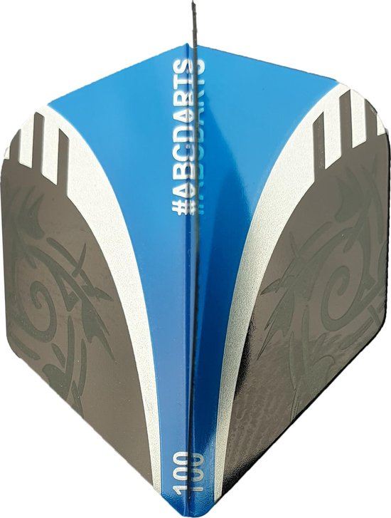 ABC Darts - Dart Flights - Extra Stevig - Tribal Cyan Blauw - 8 sets (24 stuks) van ABC Darts