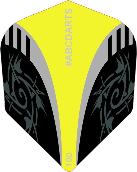 ABC Darts - Dart Flights - Extra Stevig - Tribal Geel - 8 sets (24 stuks) van ABC Darts