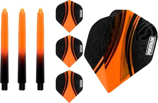 ABC Darts - Dart Flights Pentathlon - Dart flights en Medium Dart Shafts - Oranje - 3 sets van ABC Darts