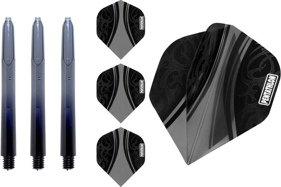 ABC Darts - Dart Flights Pentathlon - Dart flights en Medium Dart Shafts - Zwart - 3 sets van ABC Darts
