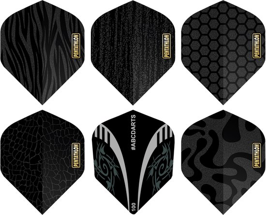 ABC Darts - Dart Flights - Pentathlon Gold Foiled Sands - 6 sets van Merkloos