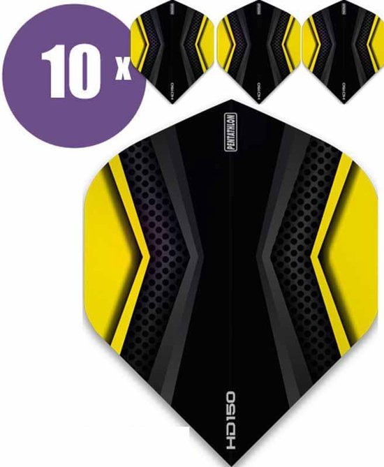 ABC Darts - Dart Flights - Pentathlon HD150 Geel - 10 sets (30 st.) van ABC Darts
