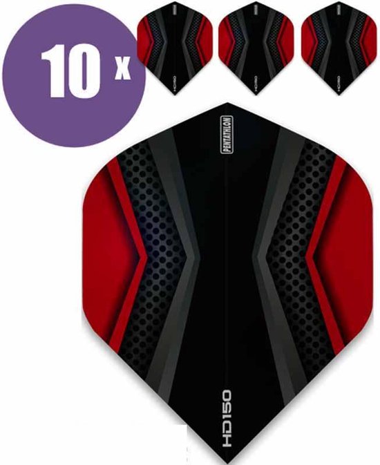 ABC Darts - Dart Flights - Pentathlon HD150 Rood - 10 sets (30 st.) van ABC Darts